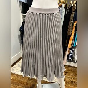 Gray Midi Pleated Skirt for Work